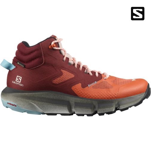 Botas Montaña Salomon Predict Hike Mid GTX Mujer Rojos Naranjas | MX APUB356